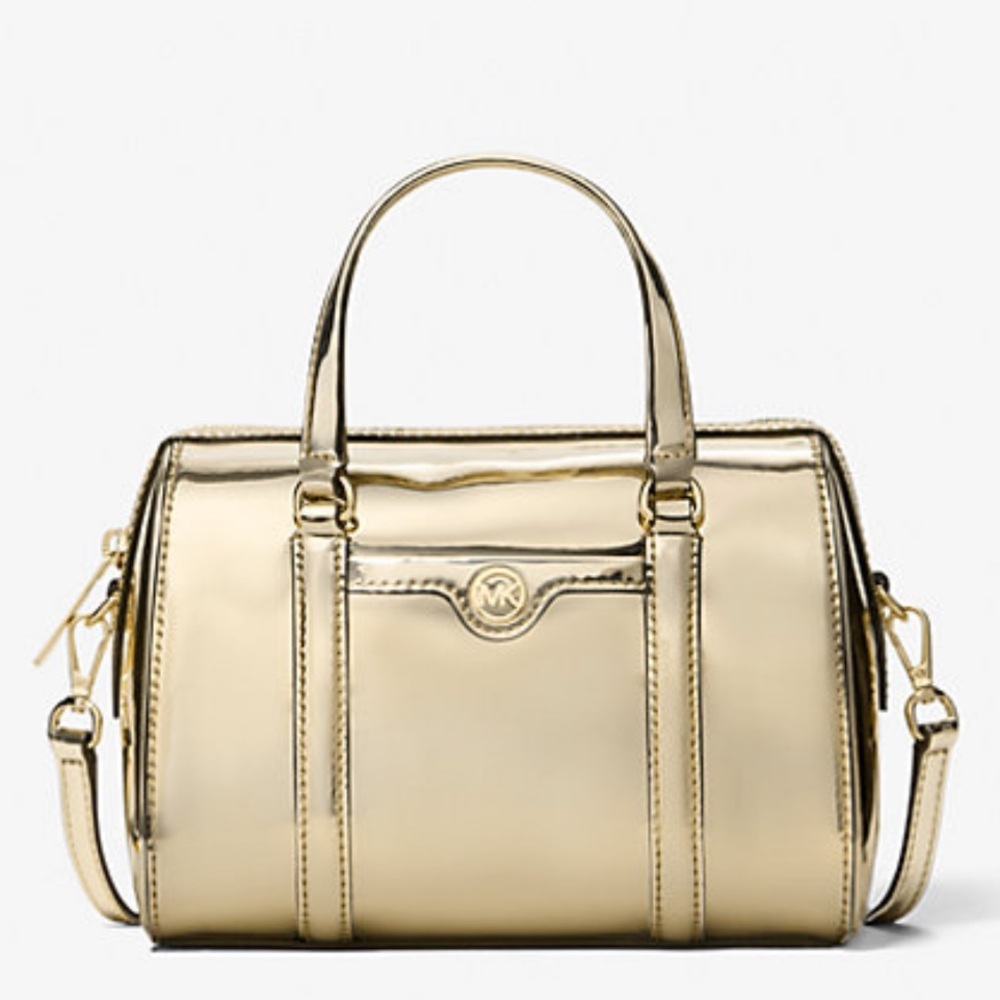 MICHAEL KORS Jet Set Small Metallic Convertible Crossbody Duffle Xbody
Pale Gold - Picture 3 of 16